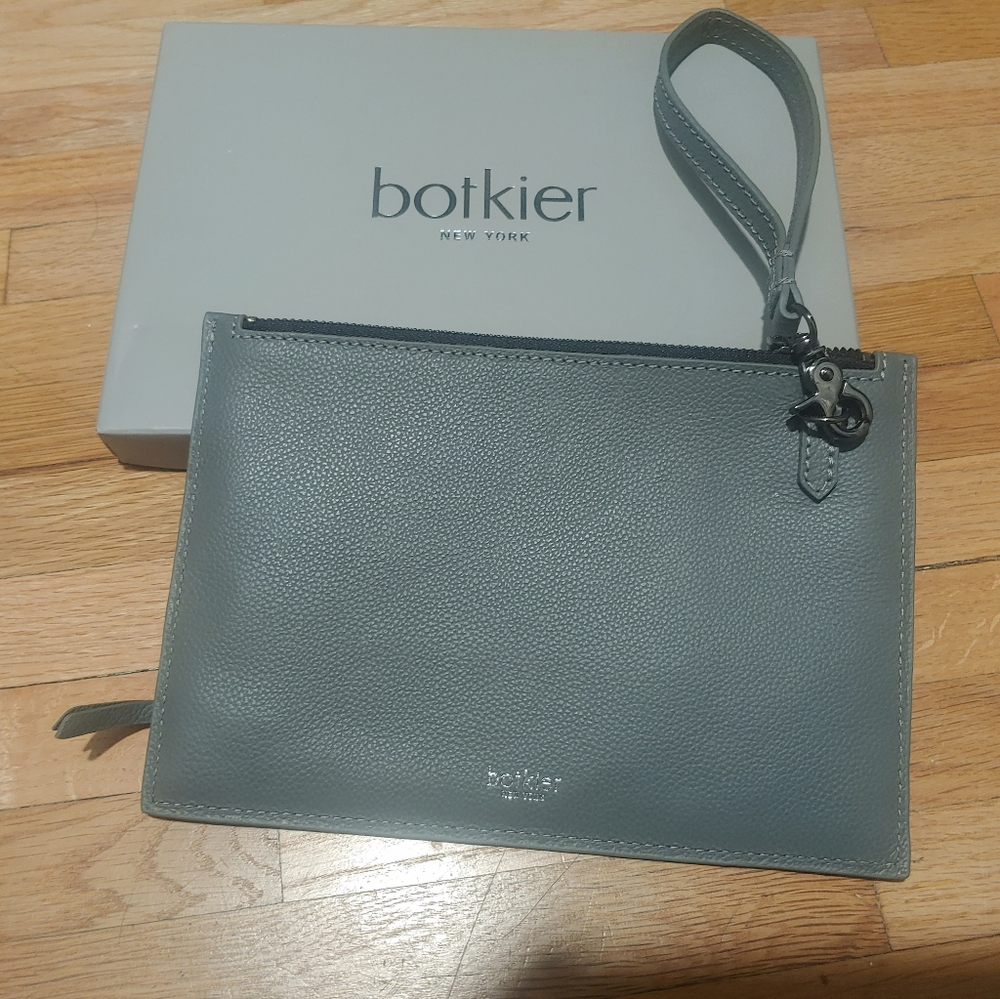 Botkier Gray Leather Wristlet